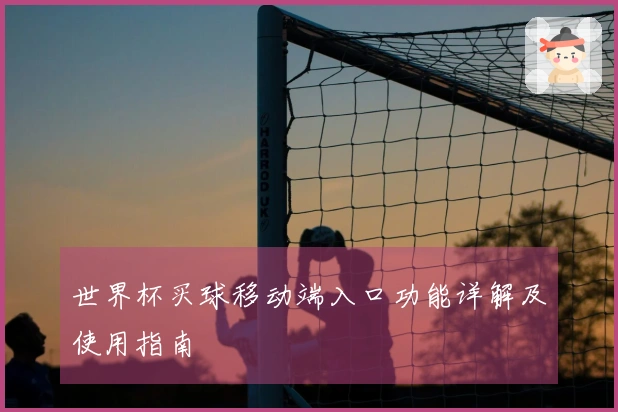 世界杯买球移动端入口功能详解及使用指南
